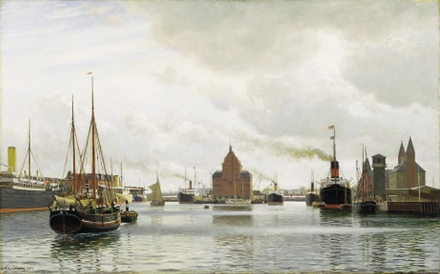 Christian Blache, Livlig trafik i Københavns havn, 1910